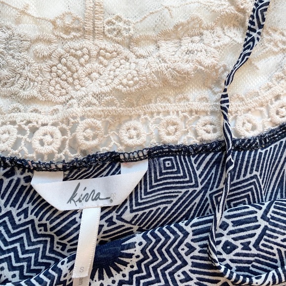 Pacsun Kirra Printed Top Blue Size Small - Picture 3 of 5